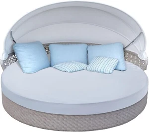 Outdoor Daybed Cushion Cover,Outdoor Round Bed Cushion Cover,Replacement Grey - Picture 1 of 6