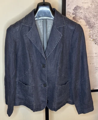Women’s S April Cornell 100% Linen Blue Denim Colored Blazer - Image 1 of 4