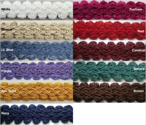 1/2" CHENILLE GIMP BRAID - 18 YARDS! - MANY COLORS AVAILABLE! - Picture 1 of 31