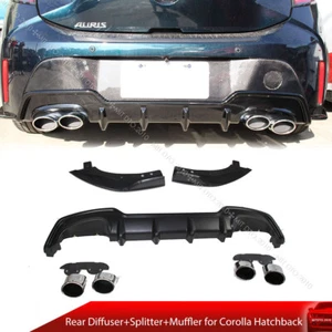 Unpainted Rear Diffuser Splitter Exhaust Pipe Fit For Toyota Corolla 5D E210 - Picture 1 of 6