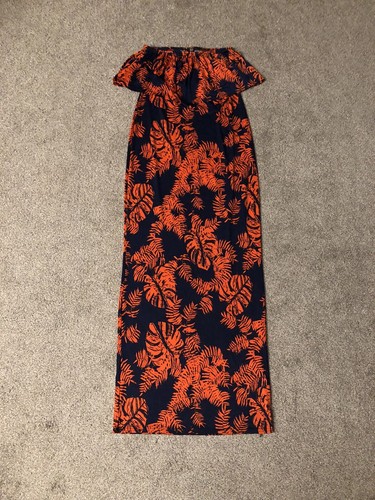 VETEMENTS BOOHOO Abito Stretchy Tema Tropicale Foglia di Palma 8 Maxi Party Boho Casual Estate