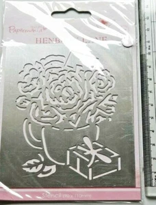 Papermania Henbury Lane Stencil Template Roses and Present 9 x 11cm - Picture 1 of 1