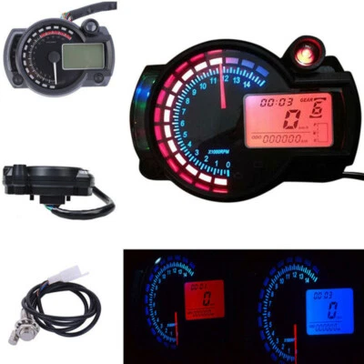 Velocímetro indicador digital LCD para motocicleta 15000 RPM impermeable odómetro Foto 1 de 4