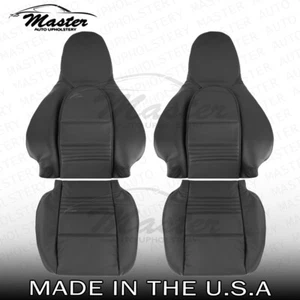 Fits 1997 -2004 Porsche Boxster Leather Left Right Black Seat Covers Perforated - Picture 1 of 14