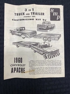 SMP 1960 Chevrolet Apache Truck #7960 3 in 1 Custom Instructions Manual Original - Picture 1 of 2