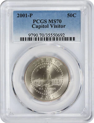2001-P Capitol Visitor Commemorative Half Dollar MS70 PCGS Mint State 70 - Image 1 of 2