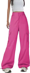 Cargo Pants Women Y2K Baggy Cargo Pants Parachute Pants Trendy Stretchy High Wai - Picture 1 of 12
