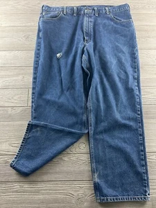 Carhartt Relaxed Fit Men B160 DST Size 44x30 Dark Wash Denim Heavy Cotton - Picture 1 of 10