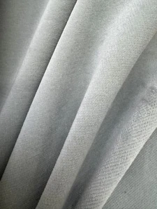 Pale Blue/Cream Velvet Fabric, Polyester, W140cm, 3.5M, £15 Per Metre - Picture 1 of 3