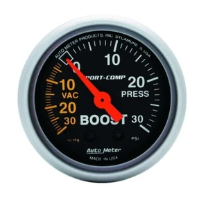 AutoMeter 3303 Sport-Comp 2-1/16" Boost/Vacuum 30 In Hg/30 PSI Mechanical Analog - Picture 1 of 3