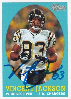 Подписанная карточка дебютанта Винсента Джексона 2005 Topps Heritage No60 сертификат подлинности PSA/DNA с автографом RC - Изображение 1 из 4