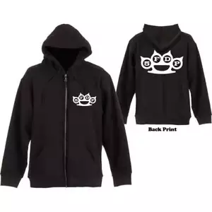 Five Finger Death Punch Unisex Zipped Hoodie: Knuckles (Back Print) OFFICIAL NEW - Picture 1 of 1
