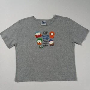 1997 SOUTH PARK Women L/XL Short Snug Vintage T-Shirt Baby Tee Crop 90s - Picture 1 of 6