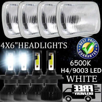 4PCS 4x6" LED headlights Sealed Hi-Lo For Chevrolet C4500 C5500 Kodiak 2003-2009 - Image 1 of 4
