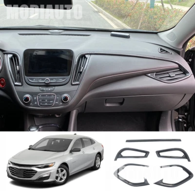 Capa de tiras decorativas console central ABS fibra de carbono para Chevrolet Malibu 2019-25 - Imagem 1 de 4