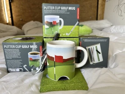 NEW! Kikkerland - Putter Cup Golf Coffee Mug With Putter Pen & Ball - Image 1 of 3