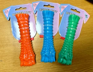 Set of 3 Rubber Dog Toys Soft Rubber for seniors or light chewers - Picture 1 of 1