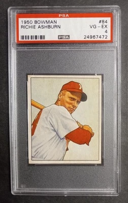 1950 Bowman - #84 Richie Ashburn - HOF - PSA 4 VG-EX - Image 1 of 2