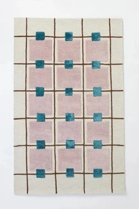 Greer Handmade Wool Silk Tufted Mauve Rug Modern Abstract Design Area Carpet - Picture 1 of 5