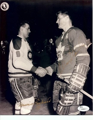 Maurice Richard Allan Stanley Signed Autographed 8X10 Photo Vintage Low JSA COA - Image 1 of 2