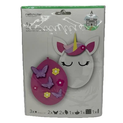 Einhorn Ballon Set Luftballons mit Aufklebern - 3 Stück - 35,5cm - Geburtstag✅ - Bild 1 von 4