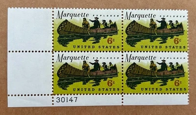 Sc #1356 Father Marquette, 1968 US 6c Block, og, mnh, vf/xf - Image 1 of 2