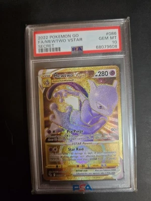 2022 Pokemon Mewtwo Vstar Gold Pokemon Go Psa 10 - Image 1 of 2