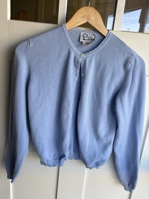 Cárdigan vintage Lilly Pulitzer 100 % algodón - azul claro - talla pequeña Foto 1 de 3