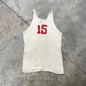Vintage 1930s Basketball Jersey Wool St. Wenceslaus Burnham Line White - Picture 1 of 6