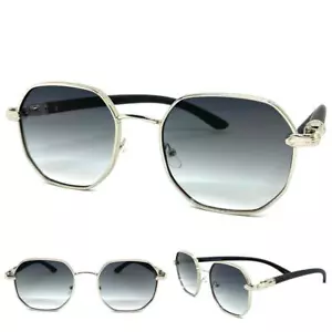 Men's CLASSY Elegant Sophisticated Retro Hip Hop SUN GLASSES Silver Metal Frame - Picture 1 of 6