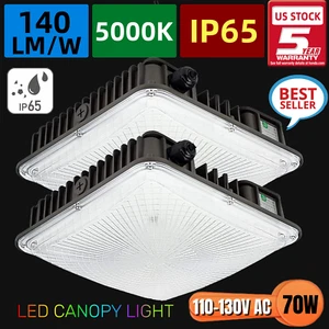2 Pack LED Garage Light 70W, Gas Station Bay Lighting Outdoor LED Canopy Lights - Picture 1 of 11