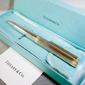 [Exc+4] TIFFANY＆Co. Sterling Silver 925 Engraving Ballpoint Pen wz/Box&Storage - Imagen 1 de 17
