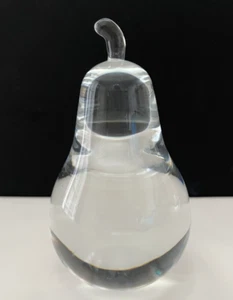 Royal Krona Sweden Folke Walving Pear Shaped Paperweight Lead Crystal Art Glass - Picture 1 of 11