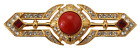 Dolce & Gabbana Gold Tone Brass Crystal Embellished Pin Brooch