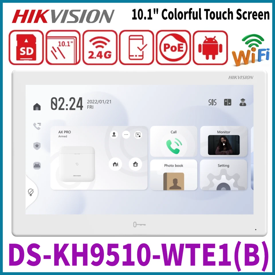 Hikvision DS-KH9510-WTE1(B) All-in-one Station 10.1" pantalla táctil colorida DE