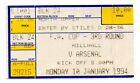Ticket ENG Millwall FC - Arsenal London 10.01.1994 FA Cup