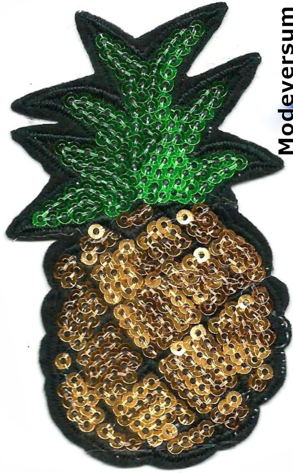 Bügelbild Aufbügler Aufnäher Patch Applikation Strass Paillette Sticker_Ananas - Bild 1 von 1