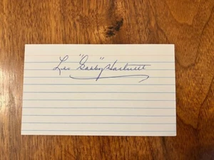 VINTAGE MINT MLB "HALL OF FAMER" LEO "GABBY" HARTNETT SIGNED 3x5 INDEX CARD - Picture 1 of 2