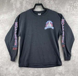 Hollister 2007 Motorcycle Rally Long Sleeve Tee Shirt Black Size Large - Picture 1 of 7