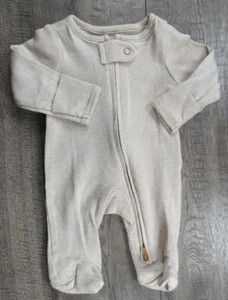 Baby Boy Clothes Nwot Child Mine Carter's Preemie Brown Striped Footed Outfit - Picture 1 of 3