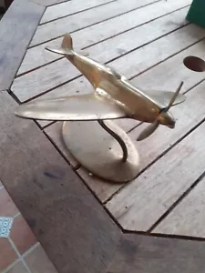 WW2 Trench Art Brass Model Of An RAF Supermarine Spitfire Fighter - Picture 1 of 5