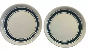 Set of 2 Alco Industries Edison NJ Dinner Plates 10¾″ White, Green Trim Verge - Picture 1 of 11