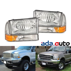 Fit 1999-2004 Ford F250 Super Duty Excursion Headlights Pair With Corner Lights - Picture 1 of 6