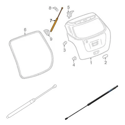 Juego de 2 cilindros de elevación de puerta levadiza Trax genuino Chevrolet GMC GM OEM 15-18 95095592 X Foto 1 de 4