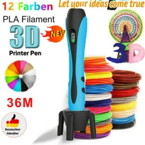 3D STIFT SET DRUCKSTIFTE MIT 120ft PLA FILAMENT 12FARBEN FÜR KINDER,DIY GESCHENK - Bild 1 von 19