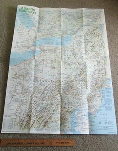 ATLANTIC GATEWAYS 1983 VINTAGE NATIONAL GEOGRAPHIC MAP Wall Poster MX44 - Picture 1 of 3