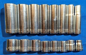 USA Craftsman 16 piezas 3/8" dr SAE Profundo y Poco Profundo -V- Serie 12pt Juego de enchufes Nuevo de Lote Antiguo - Imagen 1 de 9