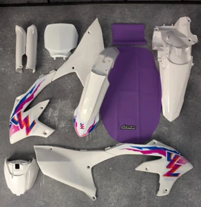 Plásticos + Gráficos + Funda Asiento Yamaha YZ450F 2023-2025 YZ250F 2024-2025 Retro - Imagen 1 de 11
