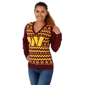 NWT FOCO Washington Commanders V-Neck sweater - Women's Small - Picture 1 of 5