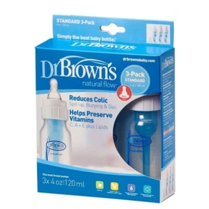 Dr Browns Natural Flow Standard Polypropylene Bottle (4 oz)  3 Pack New - Picture 1 of 7